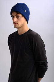 Lupa Canadian-Made Unisex Classic Cuff Beanie & Slouch Hat (Midnight)